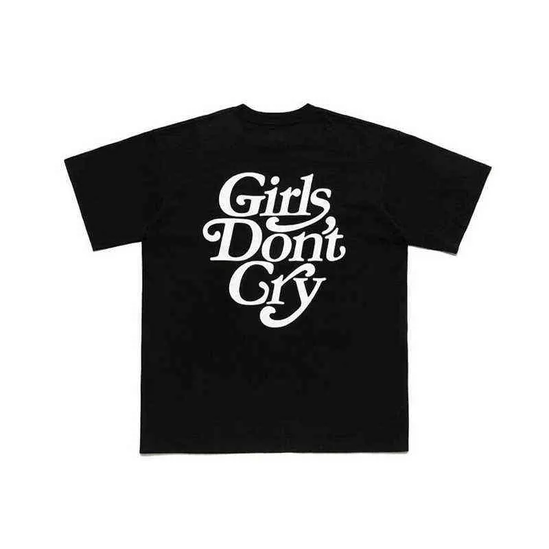 Girls Dont Cry Människotillverkad T-shirt Herr Kvinnor Bomull Bästa kvalitet Svart Vit Bokstavstryck Casual T-shirts Toppar T-shirt G1222