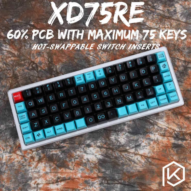 XD75RE XD75AM XD75 Custom Mechanical Keyboard 75 Klucze UnderGlow RGB PCB GH60 60% Zaprogramowany GH60 KLE Planck-Przełącznik