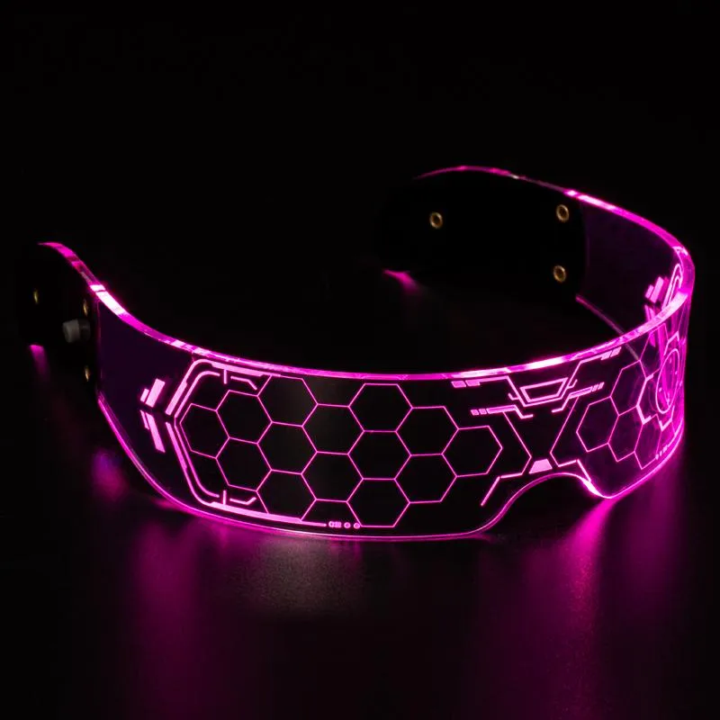 Brille El Wire Neon Party Luminöses LED Leuchte Rave Kostümdekor DJ Halloween Dekoration Sonnenbrille 203m