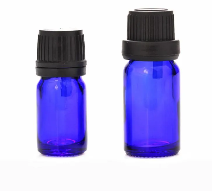 5ml 10ml Glass Essential Oil Bottle Orifice Reducer & Cap Glass Vials Blue Glass Oil Bottle