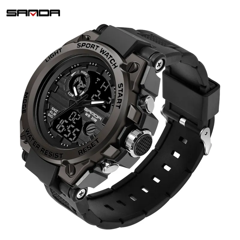 SANDA G Stil Männer Digitale Uhr Shock Militär Sport Uhren Wasserdichte Elektronische Armbanduhr Herren Uhr Relogio Masculino 739 X0305k