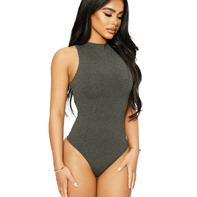 Iki Parçalı Set Seksi Kadın Kolsuz Bodysuit Suits Nervürlü Skinny Romper Legging Sweatpants Kıyafetler Yaz Eşofman Giysileri 210517