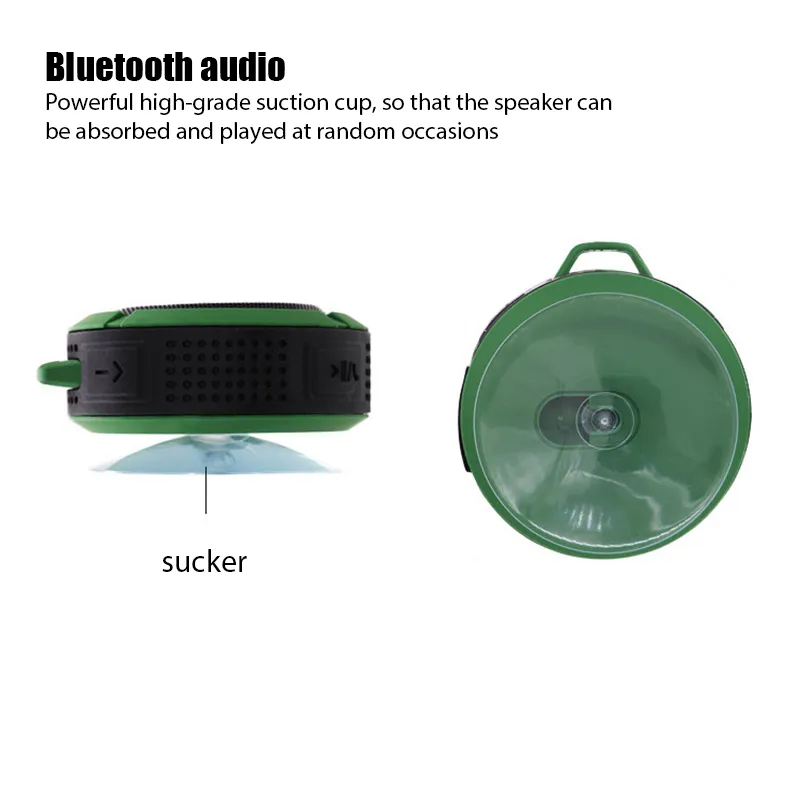 C6 Портативный Bluetooth-динамик Наружный всасывающий o Звук мобильного телефона Автомобильный сабвуфер Душ Маленький мини-водонепроницаемый громкоговоритель2203072