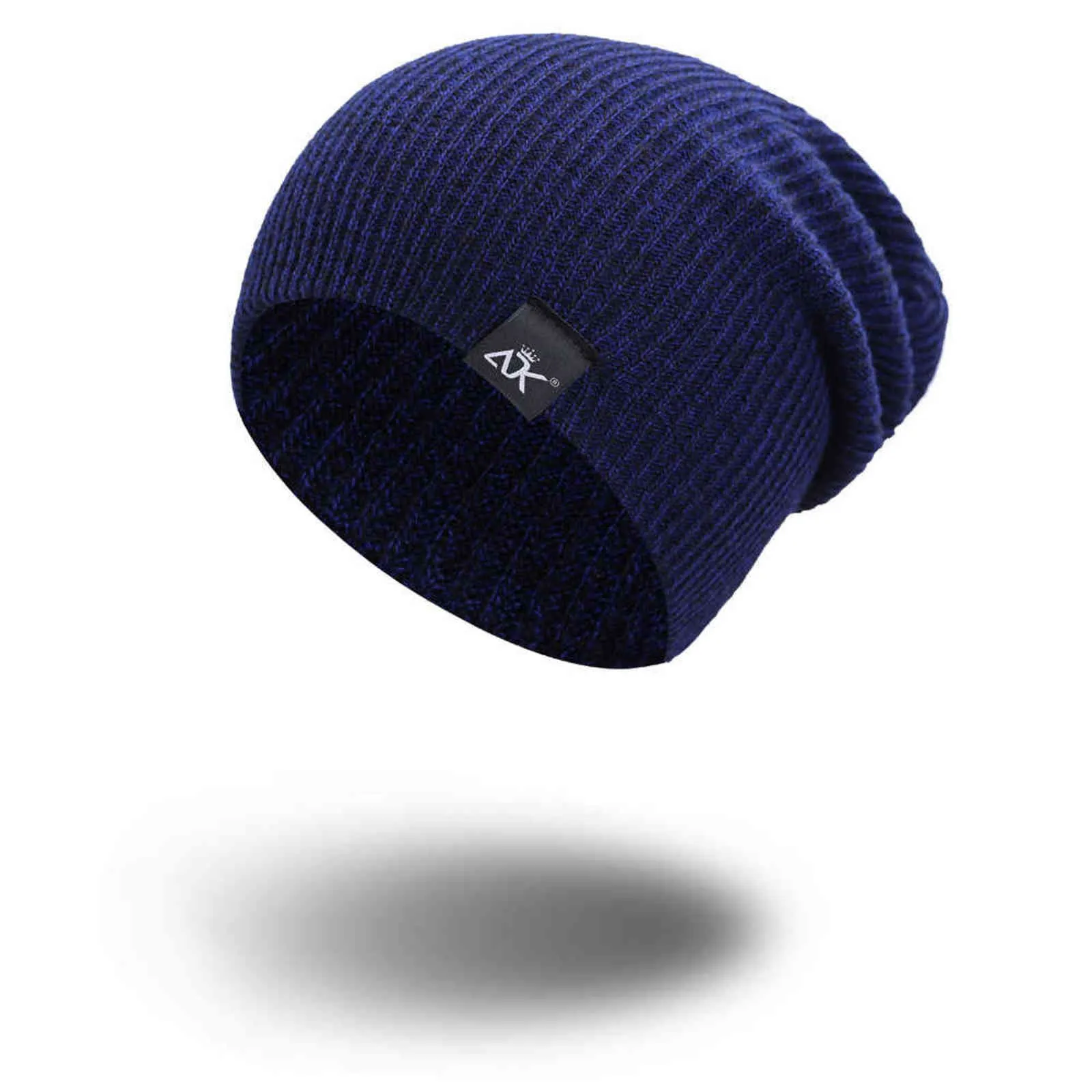 Moda femenina ADK Etiqueta Sombreros de invierno de punto para mujeres 2021 Hombres Otoño Cálido Crochet Mezclas Skullies Gorros Hip Hop Bonnet Hat Y21111