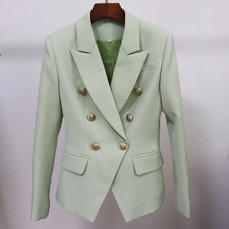 Hoogwaardige temperament damesjas Kantoor Herfst en Winter Double-Breasted Ladies Blazer Professional Suit 210527