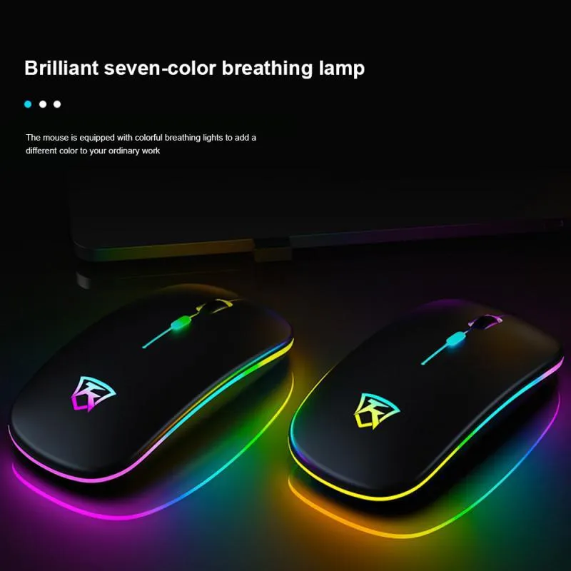 Ultra Slim 2.4GHz USB Rechargeable Wireless Gaming Computer 1600 DPI Optical Mice Laptop PC Mouse Gamer