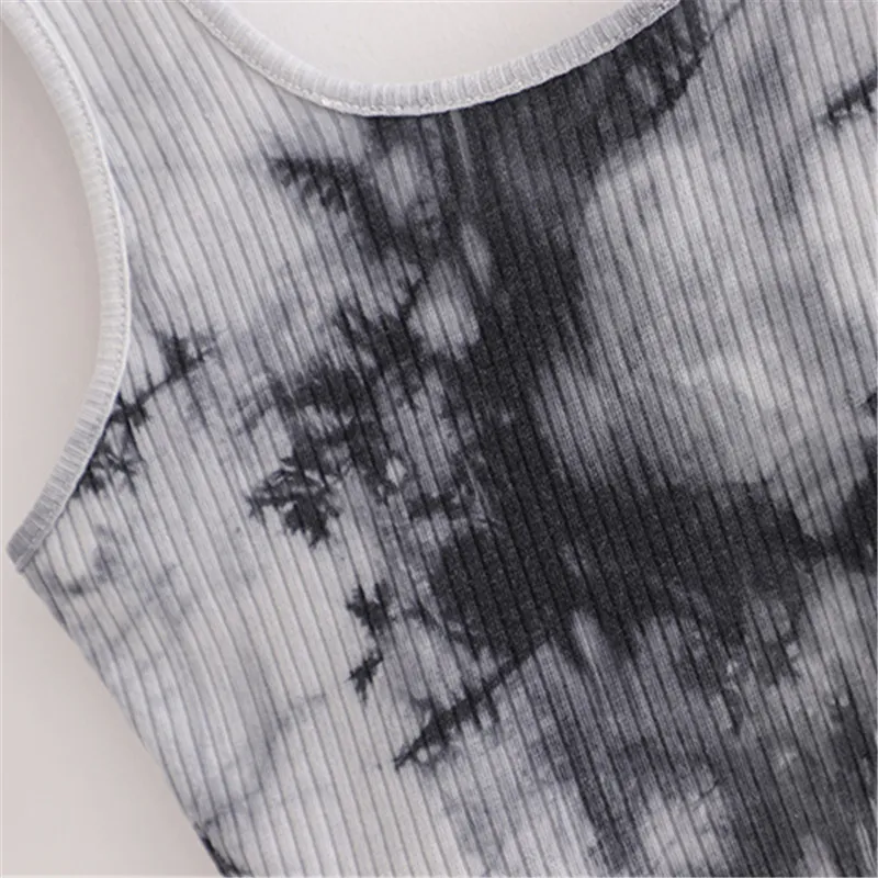 Sexy O-collo tie-dye estate donne canotte Casual senza maniche cami femminile signore 210430