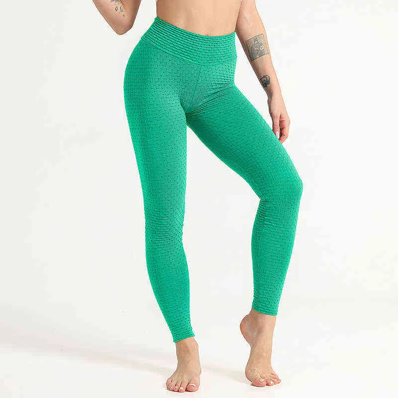 Leggings push-up sexy Pantaloni da yoga a vita alta Leggings sportivi Palestra Fitness Collant a compressione Pantaloni da corsa Leggins alla caviglia H1221