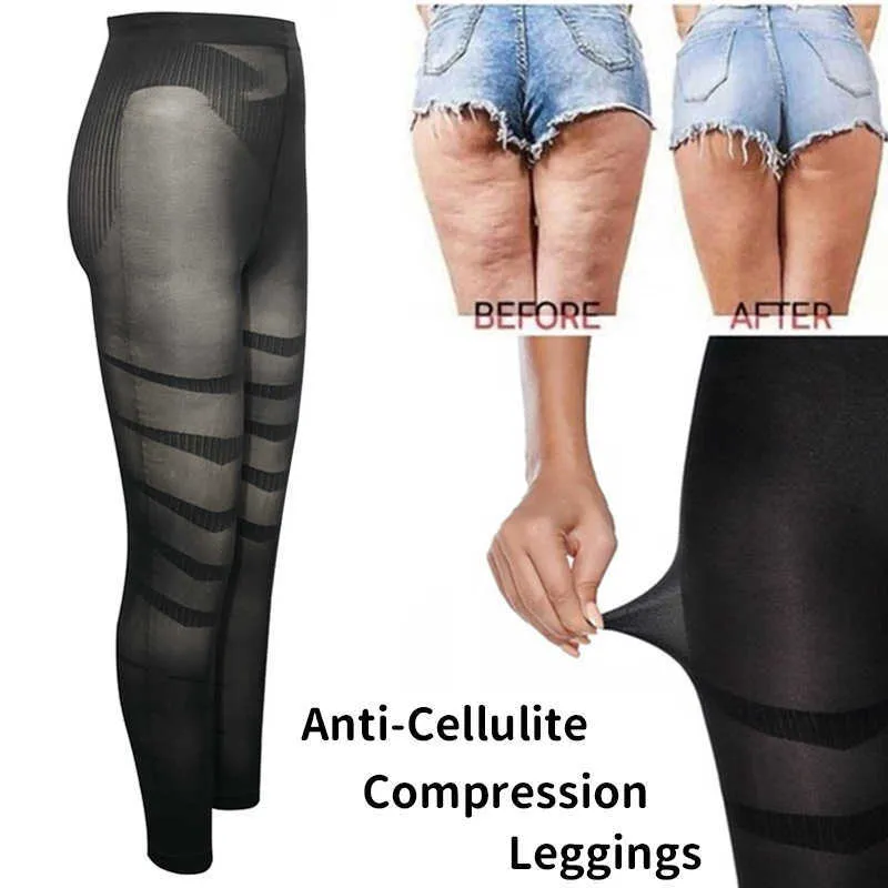 High Waist Shapewear Anti Cellulite Compression Leggings Leg Slimming Body Shaper Tummy Control Tights Panties Thigh Slimmer