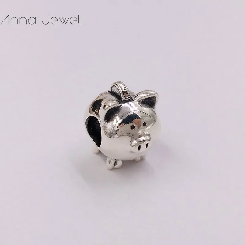 925 Sterling Silver Jewelry Making Kit Jewlary DIY Charm Pandora Style Cute Piggy Bank Pracelet For Women Men Chain Bead Bead Cool Netlace Pendant 799549C00