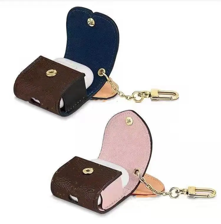 Portachiavi con moschettone scatola auricolari Bluetooth in lega di lettera in pelle di alta qualità portachiavi amante Fornitura di accessori moda319k
