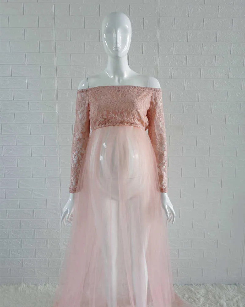 Maternity Tulle kjol för POGGE PROPS LONG Pregnancy Tutu Set 210708