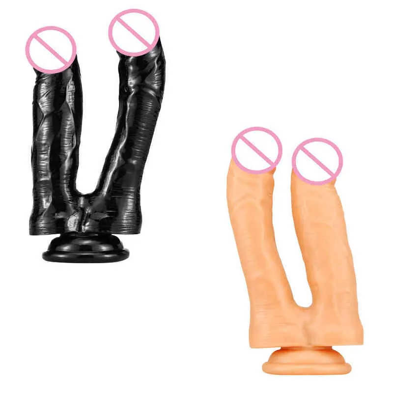 NXY Dildos Anal Toys Fun Double Headed Doula Penis Can Be Inserted Into Vaginal Sm Husband and Wife t Sex Products at the Same Time 0225