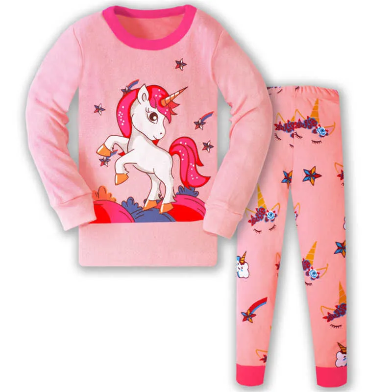 Baby Sleepwear Set Top and Bottom Home Pyjamas Autumn Spring Children Clothes Owl Print Cute Animals Outfits 210529