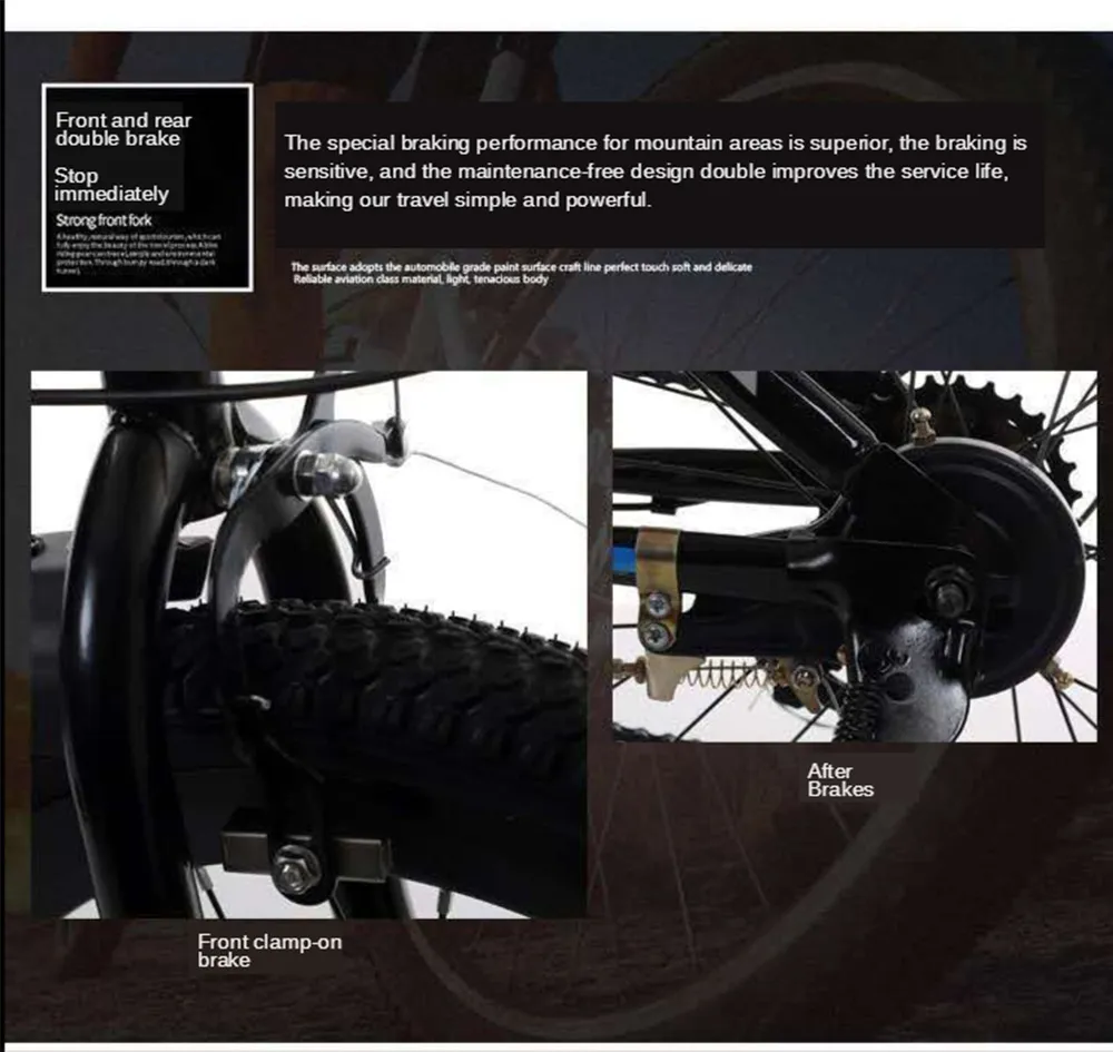 Vélo de montagne pour enfant de 8 à 18 ans à vitesse variable en acier à haute teneur en carbone Frein d'essieu de roue arrière