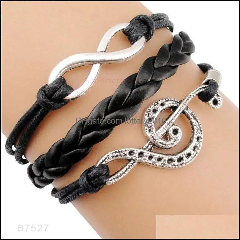 Jewelrydance Dancer Müzik Notu Tiz Clef Wave Ballet Heart Infinity Love Charm Bilezikler Mor Kadın Erkek Mücevher Hediyesi Özel1 D227N