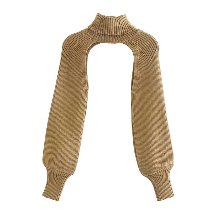 Za vrouwen mode armwarmers gebreide trui vintage hoge hals lange mouw vrouwelijke truien chique tops 210602