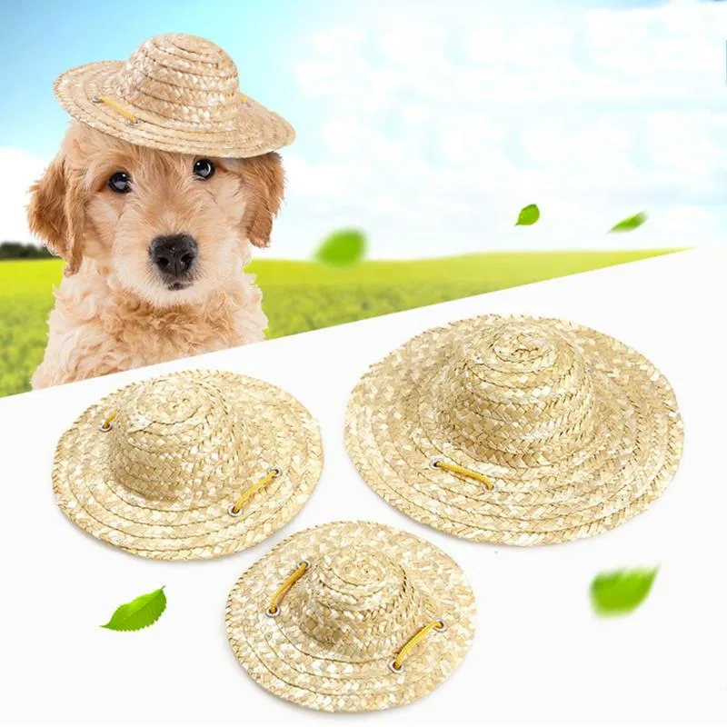 Cão vestuário na moda chapéu de estimação gato legal palha chapéus de sol filhote de cachorro suprimentos estilo havaiano acessórios cães gatos bonés country240i