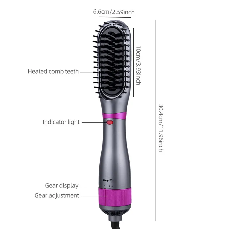 Électrique Cheveux Raides Multifonctionnel Air Chaud Coup Peigne Cheveux Bigoudi Raide Cheveux Peigne Ions Négatifs Styling Outils