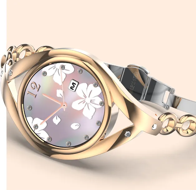 LEMFO Exquisite 11 mm dünne Zifferblatt Göttin Uhren Armband Blutdruck Herzfrequenz physiologische Überwachung Smart Watch Damen Wris286m