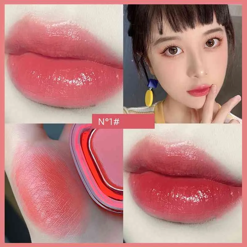 7 färger Sexiga röda stickor Vattenfast fuktgivande glasyrfärg Långvarig non-stick kopp Lip Stick Makeup Koreansk kosmetika