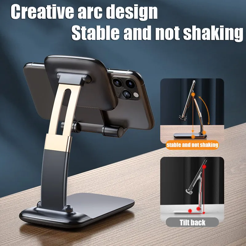 Universele Verstelbare Telefoon Houder Stand voor IPhone 11 12 Pro Max Samsung Note 20 Ultra IPad Tablet Opvouwbare Metalen houder Desk Stand