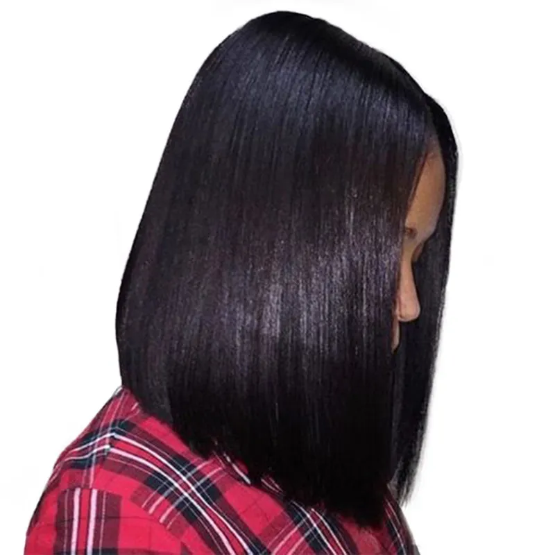 Peluca sintética recta larga de 50cm, pelucas de cabello humano de simulación, postizos para mujeres en blanco y negro, Perruques 788F