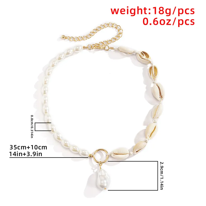 Girocolli Ailodo Boho Shell donna Elegante collana di perle Collier Summer Beach Fashion Jewelry Regalo ragazze