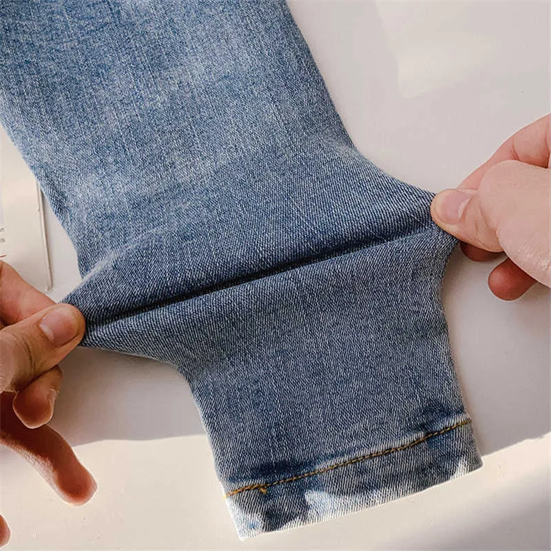 Lente herfst meisjes mode silm jeans Koreaanse stijl kinderen broek kinderen elasticiteit casual denim broek 210615