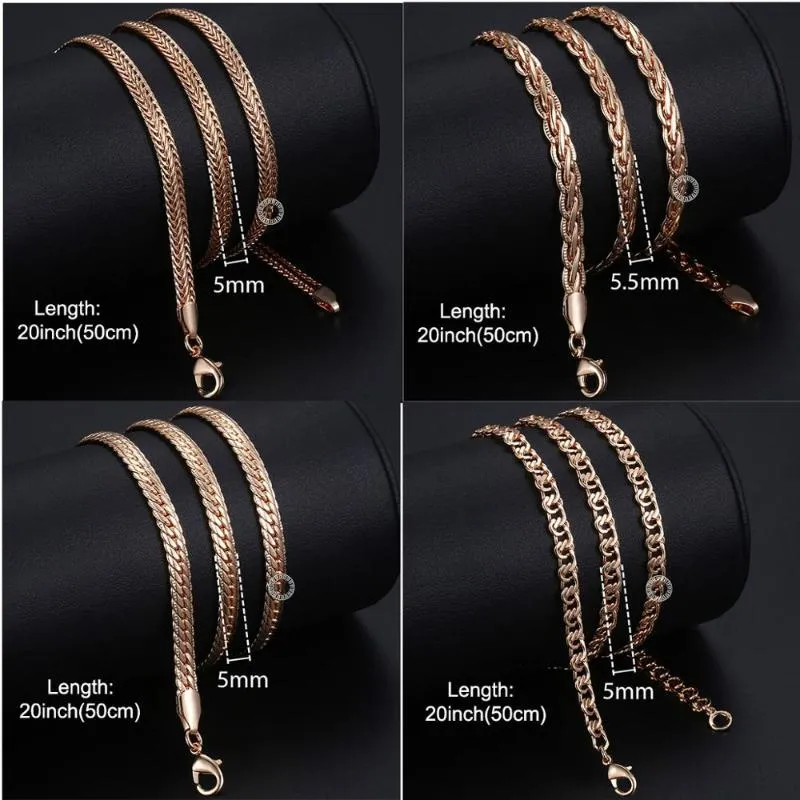 Womens Halsketten 585 Roségold gefüllt geflochten