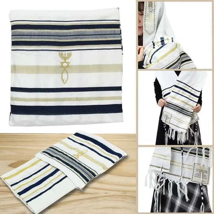 Молитвенная шаль Je Tallit Talit с сумкой Talis Христианский мессианский шарф с кисточками Арабский синий фиолетовый шарфы для женщин и мужчин 2201073360416