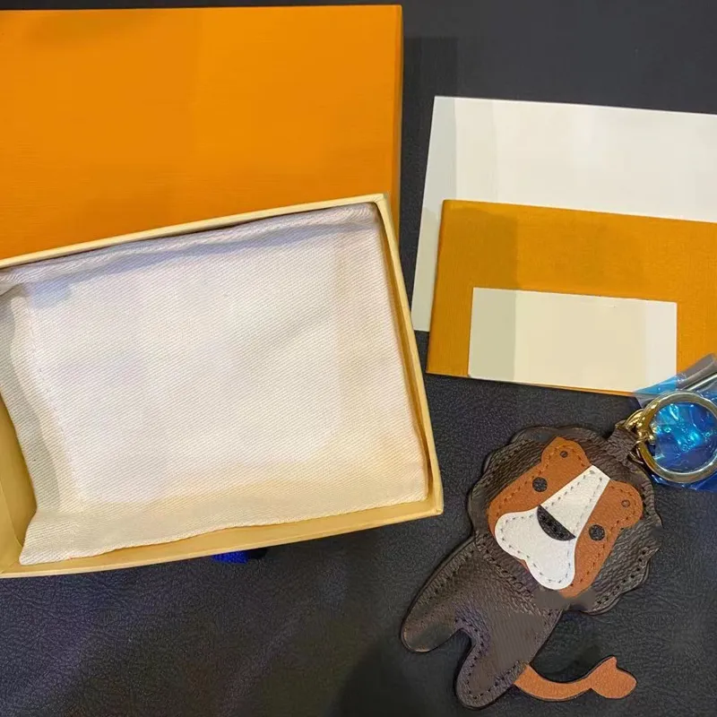 2021 Designer Leone Tigre Scimmia Orso Portachiavi Laser in rilievo Pendenti con borsa con scatola Portachiavi PU Pelle Animale Portachiavi auto 18532545