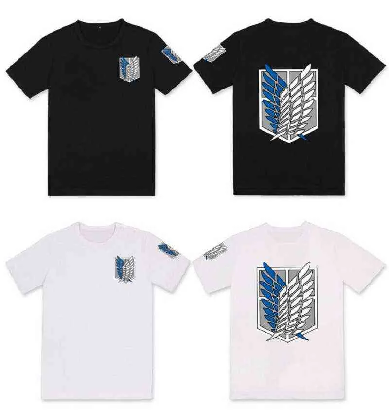 Angriff auf Titan T-Shirt Herrenbekleidung Streetwear T-Shirt Anime Cosplay Kleidung Jungen Sommer T-Shirt Sommer Tops Tees G220223