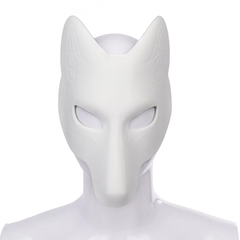 Blanc japon Anime renard Kitsune masque Cosplay accessoires de fête mascarade Costume accessoires Pub Clubwear Halloween masques