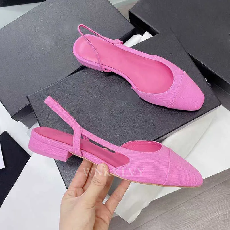 Letnie jesienne sandały damskie masywne szpilki bez pięty okrągłe toe patchwork klasyczne różowe niebieskie buty na imprezę dla dziewczynki czółenka Y0608