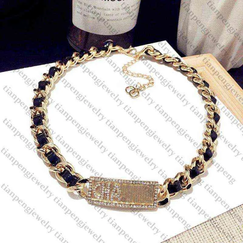 Designer colar c carta mulheres pingente colar designer jóias cristal diamante pérola colares de ouro qualidade h1115279i