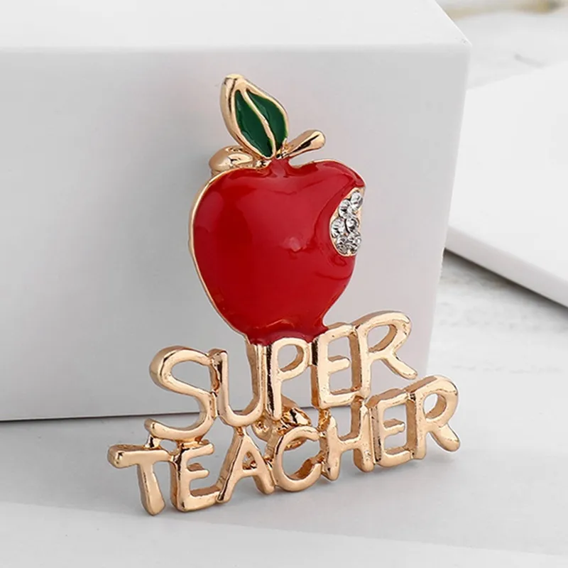 Red Super Xmas Gift Unisex con spilla in cristallo Mostra il tuo amore Moda Spille Gioielli Regali insegnante