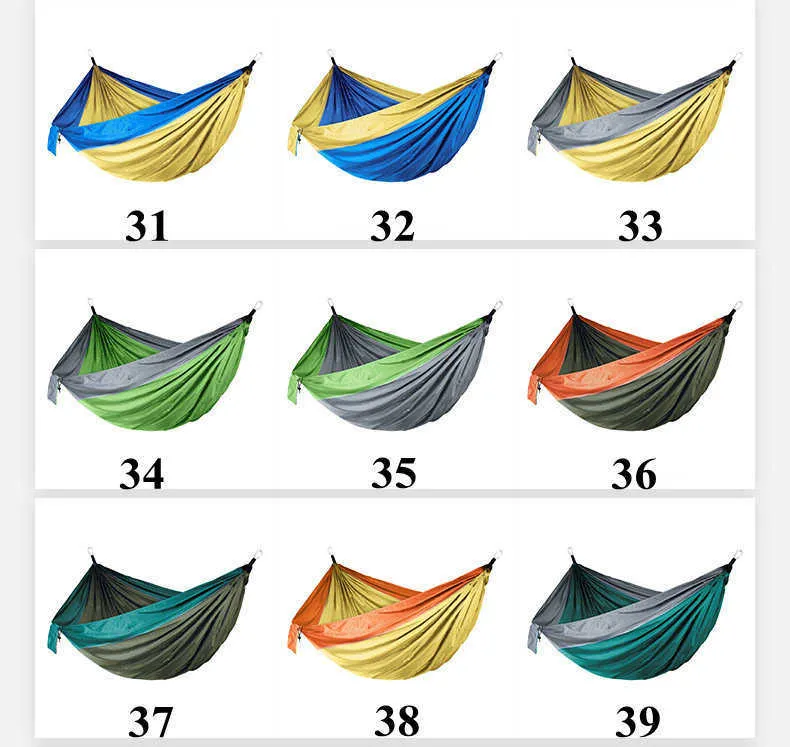 Camping Hammocks with Mosquito Net Double Lightweight Nylon Hammock Home Bedroom Lazy Swing Chair Beach Campe Backpacking ZYY923