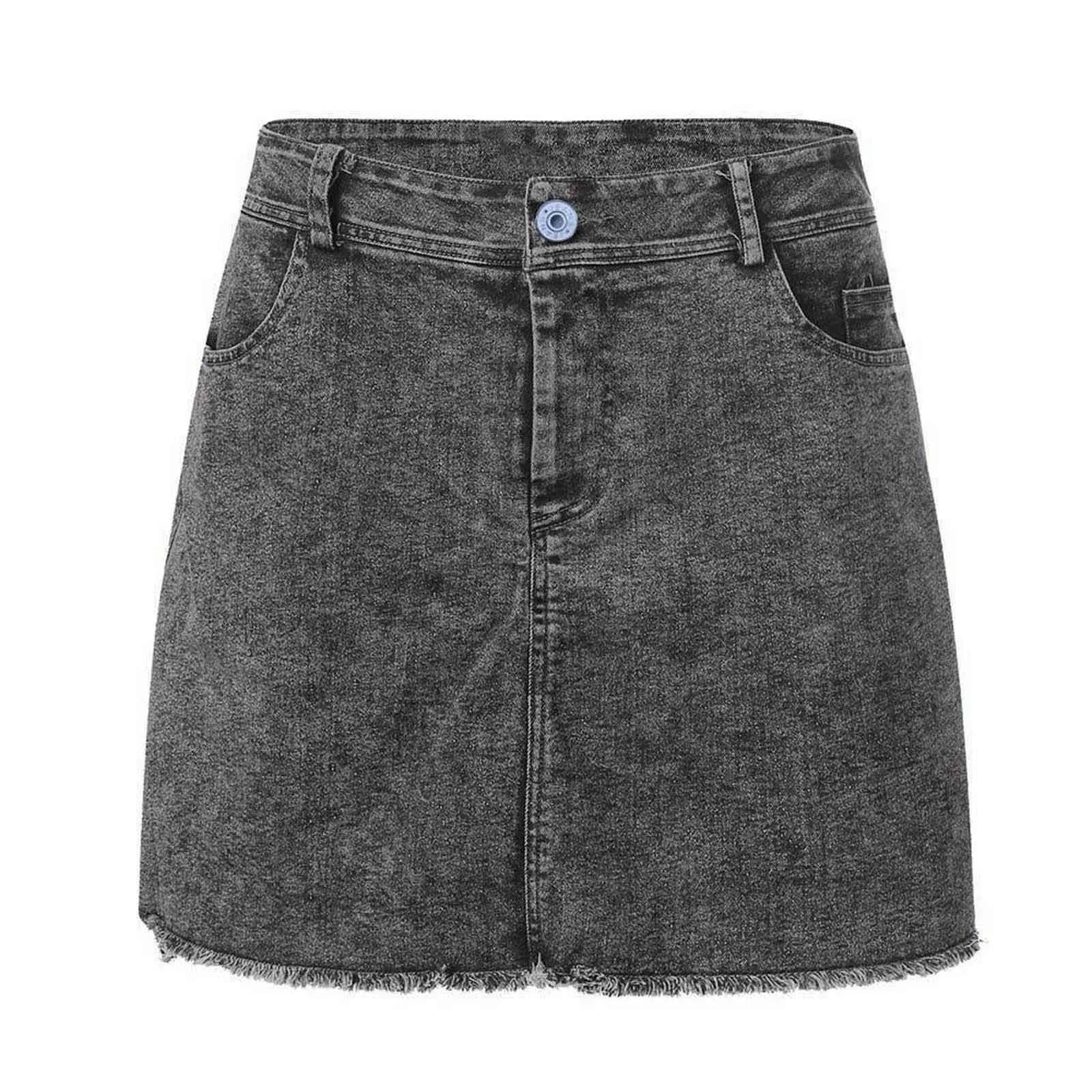 Sexy Women High Waist Denim Skirt Fashion Summer Slim Frayed Mini Denim Skirts Lady Leisure Pockets Wash Denim Shorts Jeans LL3 X0428
