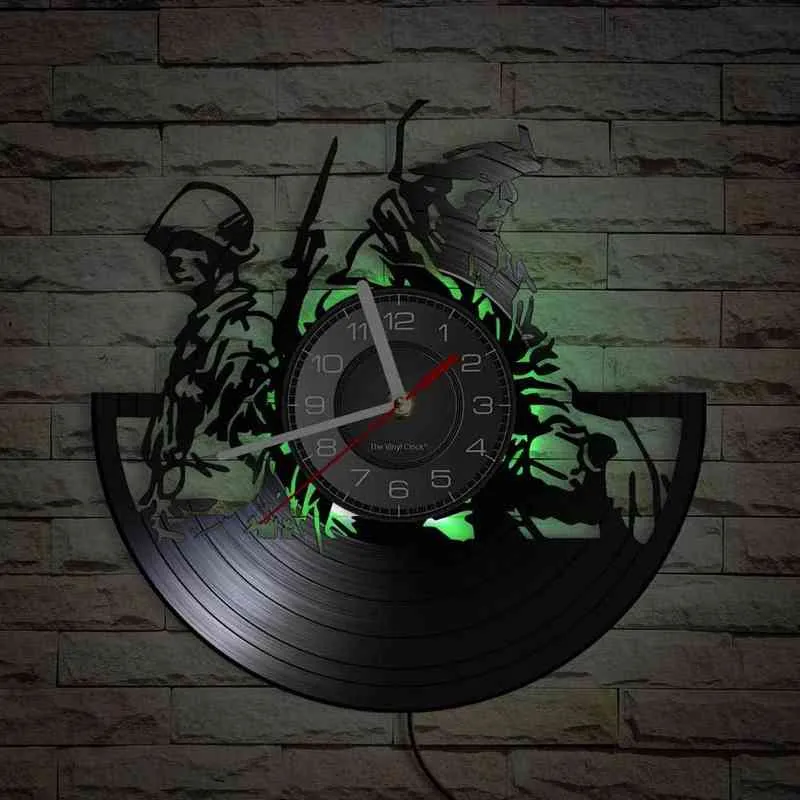 Motocrosser Shadow Art Wall Clock Bedroom Driving Decor Off Road Motorcykel Racing Snidad Vinyl Record Art Vintage Clock Sea H1230