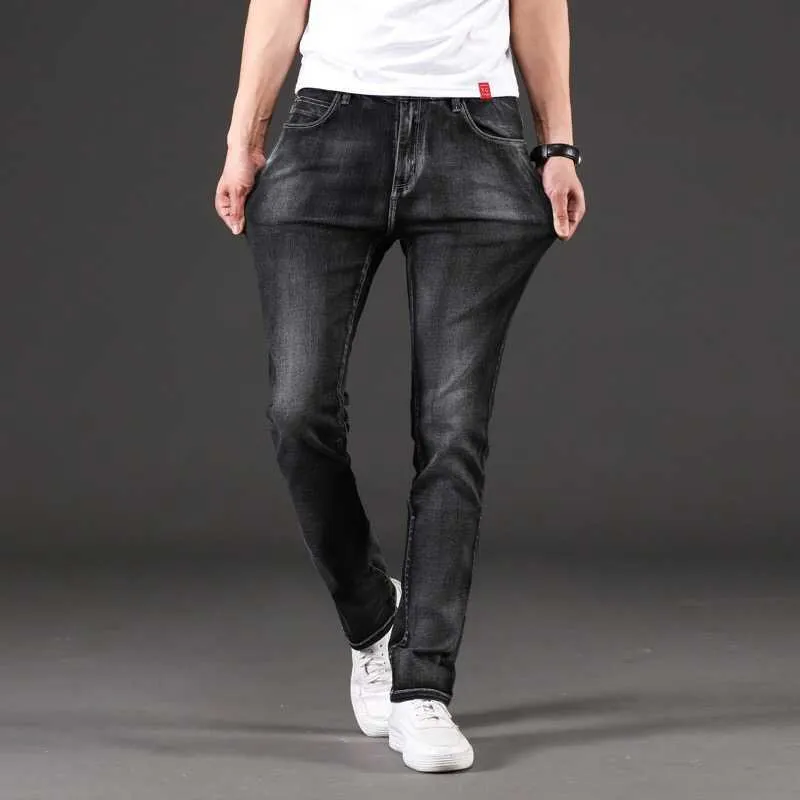 2020 New Arrival Stretch Solid Jeans Men Causal Pants Plus Size 42 44 46 Men Jeans Pants X0621