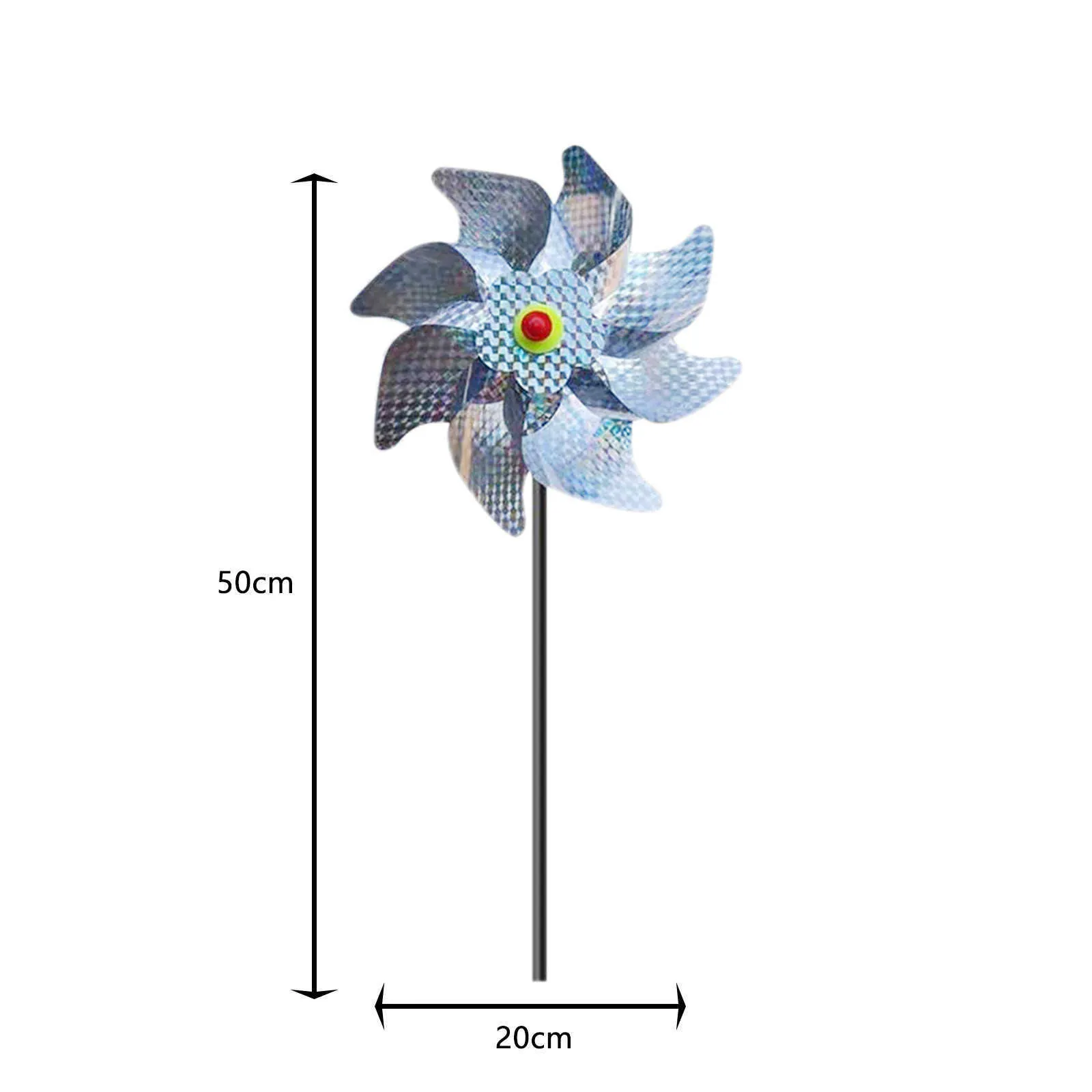 Windmill Ogród Ogród Outdoor DIY Silver Wind Spinners Kids Toy Bird Repeller Blask Patwheels Odstraszanie Q08115021099