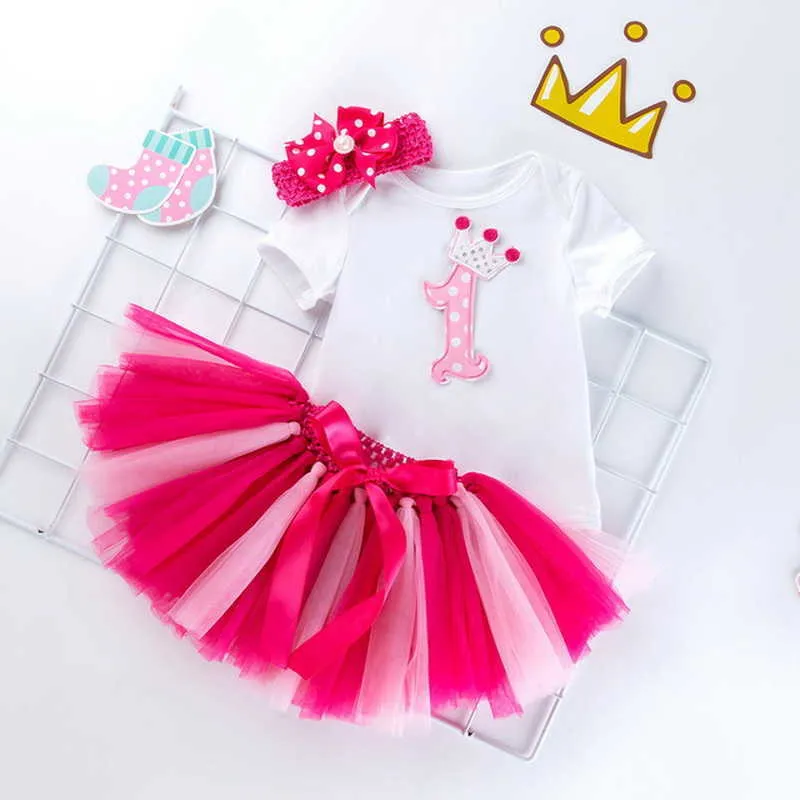 Sommarbarnsflickor 2-st uppsättningar Cartoon Stars Letter Bow T-shirt + Tutu Skirt Headwear Outfits Barn Jumpsuit E7825 210610