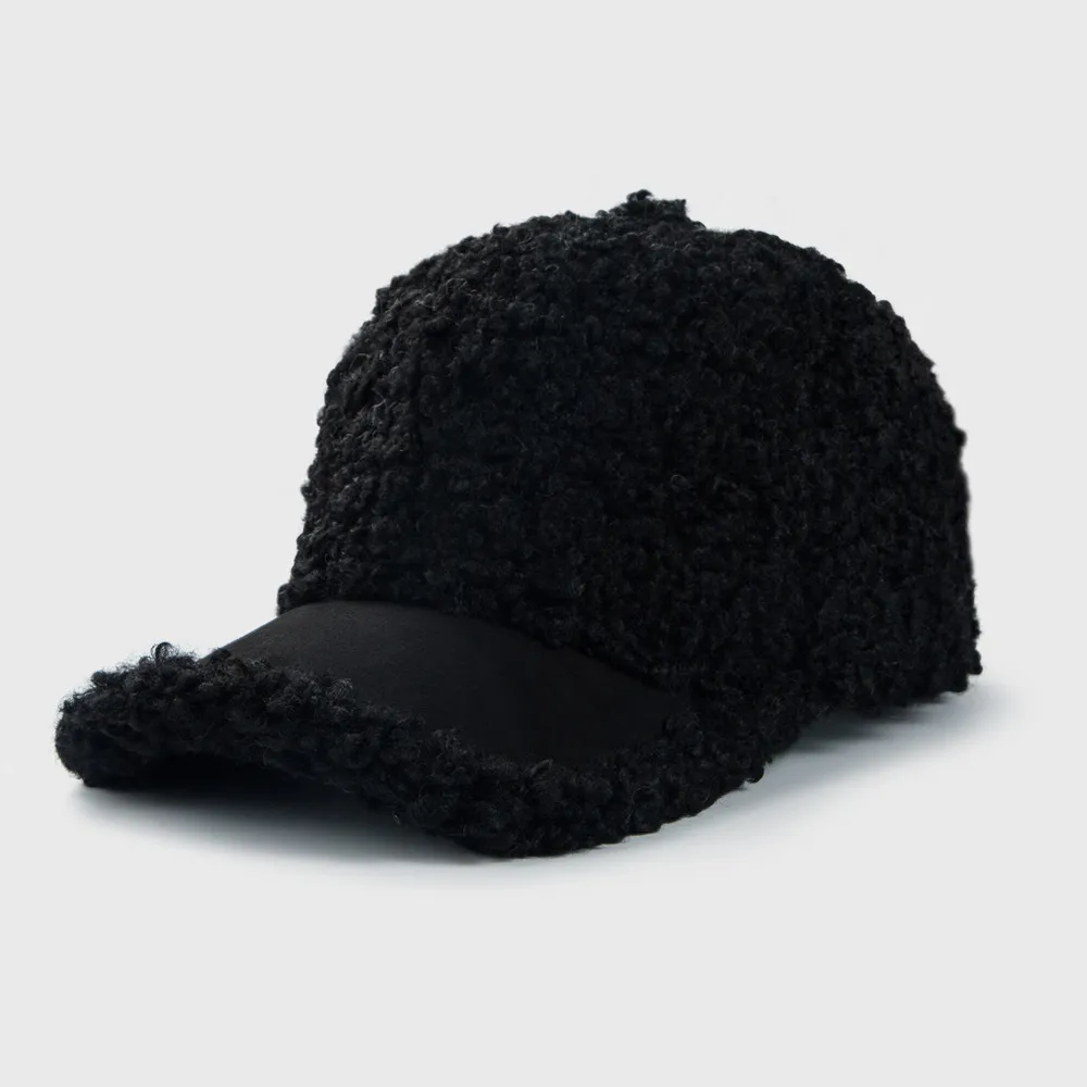 Nouvelle casquette de baseball femmes hiver laine mode peluche chapeau chaud casquette plate marée