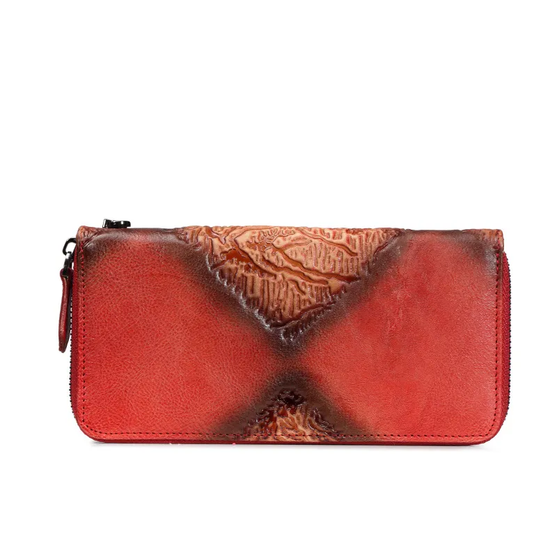 Wallets Unisex Genuine Leather Original for Men Leather Clutch Purse Long Words Female Wristlet Women Phone Bag Purse