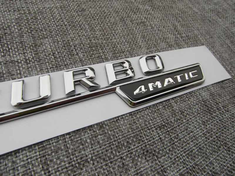 Chrome TURBO 4MATIC numéro lettres coffre Badge emblème autocollant pour MercedesBenz AMG5818166