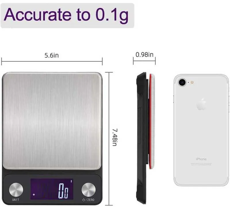Balance de cuisine numérique 5kg 0.1g Balance de poids multifonction avec écran LCD pour la cuisson de colis postaux 210927