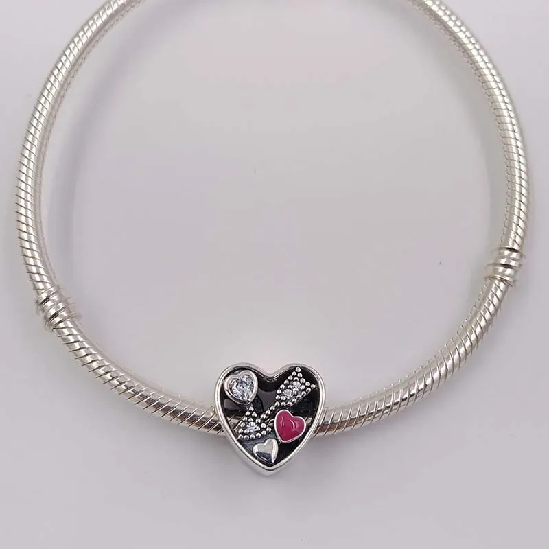 Ciondoli fai da te kit la creazione di gioielli Struck by love Pandora Braccialetti con sirena in argento sterling 925 Bracciale rigido da donna Collana con ciondolo con perline Regalo di compleanno 792039CZ