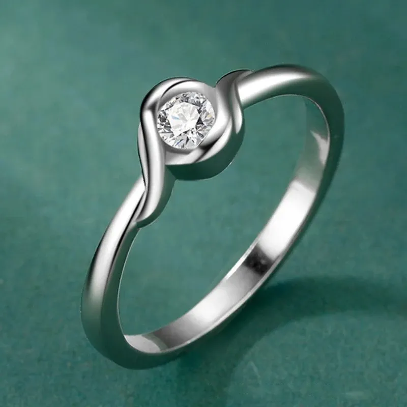 2021 nouveau S925 argent Moissan bague en diamant rond sens de la mode lumière proposition de luxe bijoux en diamant pour cadeau souvenir petite amie