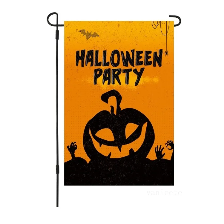 Happy Halloween Garden Flag Pumpkin Banner Flags linen double-sided yard flag Festive Party Decoration 90 style T2I52746